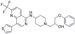 1-PHENOXY-3-(4-([8-(3-THIENYL)-2-(TRIFLUOROMETHYL)-1,6-NAPHTHYRIDIN-5-YL]AMINO)PIPERIDIN-1-YL)PROPAN-2-OL Struktur