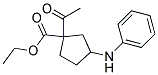 1-ACETYL-3-PHENYLAMINO-CYCLOPENTANECARBOXYLIC ACID ETHYL ESTER Struktur