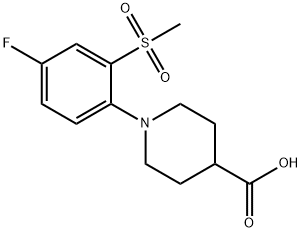 1-[4-FLUORO-2-(METHYLSULFONYL)PHENYL]PIPERIDINE-4-CARBOXYLIC ACID Struktur