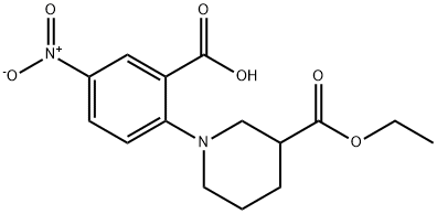 2-[3-(Ethoxycarbonyl)piperidin-1-yl]-5-nitrobenzoic acid Struktur