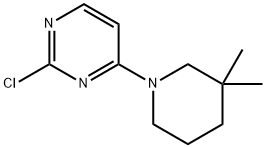 2-chloro-4-(3,3-dimethylpiperidin-1-yl)pyrimidine Struktur