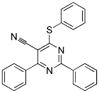 2.4-Diphenyl-6-[phenylsulfanyl]-5-pyriaidinecarbonitrile Struktur