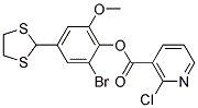 2-BROMO-4-(1,3-DITHIOLAN-2-YL)-6-METHOXYPHENYL 2-CHLORONICOTINATE, TECH Struktur