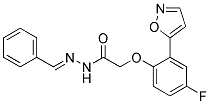 2-(4-FLUORO-2-ISOXAZOL-5-YLPHENOXY)-N'-[(1E)-PHENYLMETHYLENE]ACETOHYDRAZIDE Struktur