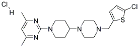 2-(4-(4-[(5-CHLORO-2-THIENYL)METHYL]PIPERAZIN-1-YL)PIPERIDIN-1-YL)-4,6-DIMETHYLPYRIMIDINE HYDROCHLORIDE Struktur