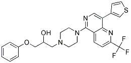 1-PHENOXY-3-(4-[8-(3-THIENYL)-2-(TRIFLUOROMETHYL)-1,6-NAPHTHYRIDIN-5-YL]PIPERAZIN-1-YL)PROPAN-2-OL Struktur