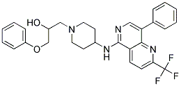 1-PHENOXY-3-(4-([8-PHENYL-2-(TRIFLUOROMETHYL)-1,6-NAPHTHYRIDIN-5-YL]AMINO)PIPERIDIN-1-YL)PROPAN-2-OL Struktur