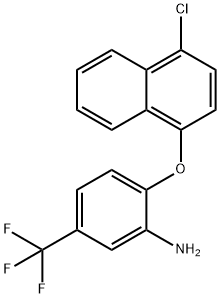 2-[(4-CHLORO-1-NAPHTHYL)OXY]-5-(TRIFLUOROMETHYL)-PHENYLAMINE Struktur