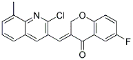 3-[1-(2-CHLORO-8-METHYLQUINOLIN-3-YL)-METH-(E)--YL-IDENE]-6-FLUORO-CHROMAN-4-ONE Struktur