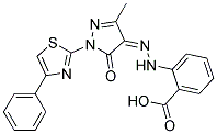 2-(N'-[3-METHYL-5-OXO-1-(4-PHENYL-THIAZOL-2-YL)-1,5-DIHYDRO-PYRAZOL-4-YLIDENE]-HYDRAZINO)-BENZOIC ACID Struktur