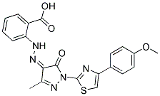 2-(N'-(1-[4-(4-METHOXY-PHENYL)-THIAZOL-2-YL]-3-METHYL-5-OXO-1,5-DIHYDRO-PYRAZOL-4-YLIDENE)-HYDRAZINO)-BENZOIC ACID Struktur