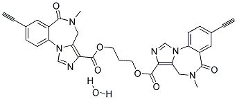 BIS[8-ETHYNYL-5,6-DIHYDRO-5-METHYL-6-OXO-4H-IMIDAZO[1,5-A][1,4]BENZODIAZEPINE-3-CARBOXYLIC ACID] 1,3-PROPANEDIYL ESTER HYDRATE Struktur