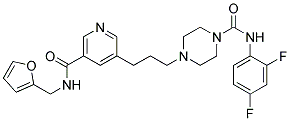 N-(2,4-DIFLUOROPHENYL)-4-[3-(5-([(2-FURYLMETHYL)AMINO]CARBONYL)PYRIDIN-3-YL)PROPYL]PIPERAZINE-1-CARBOXAMIDE