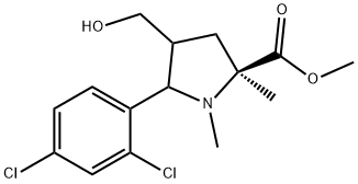 METHYL 5-(2,4-DICHLOROPHENYL)-4-(HYDROXYMETHYL)-1,2-DIMETHYL-2-PYRROLIDINECARBOXYLATE Struktur