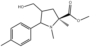 METHYL 4-(HYDROXYMETHYL)-1,2-DIMETHYL-5-(4-METHYLPHENYL)-2-PYRROLIDINECARBOXYLATE Struktur