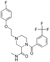 4-[2-(4-FLUOROPHENOXY)ETHYL]-N-METHYL-1-[3-(TRIFLUOROMETHYL)BENZOYL]PIPERAZINE-2-CARBOXAMIDE Struktur