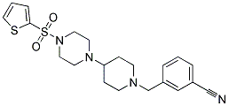 3-((4-[4-(2-THIENYLSULFONYL)PIPERAZIN-1-YL]PIPERIDIN-1-YL)METHYL)BENZONITRILE Struktur