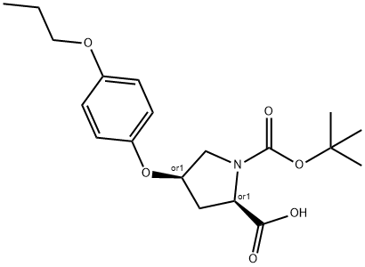 (2S,4S)-1-(TERT-BUTOXYCARBONYL)-4-(4-PROPOXY-PHENOXY)-2-PYRROLIDINECARBOXYLIC ACID Struktur