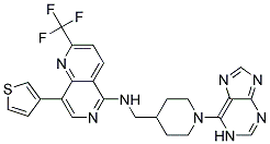 N-([1-(1H-PURIN-6-YL)PIPERIDIN-4-YL]METHYL)-8-(3-THIENYL)-2-(TRIFLUOROMETHYL)-1,6-NAPHTHYRIDIN-5-AMINE Struktur