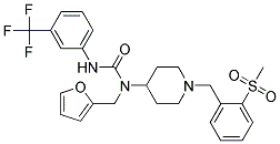 N-(2-FURYLMETHYL)-N-(1-[2-(METHYLSULFONYL)BENZYL]PIPERIDIN-4-YL)-N'-[3-(TRIFLUOROMETHYL)PHENYL]UREA Struktur