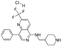 8-PHENYL-N-(PIPERIDIN-4-YLMETHYL)-2-(TRIFLUOROMETHYL)-1,6-NAPHTHYRIDIN-5-AMINE HYDROCHLORIDE Struktur