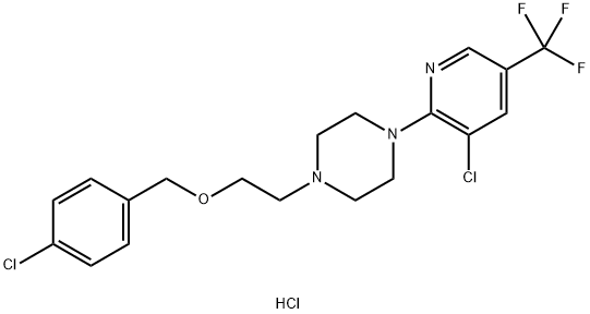 1-(2-[(4-CHLOROBENZYL)OXY]ETHYL)-4-[3-CHLORO-5-(TRIFLUOROMETHYL)-2-PYRIDINYL]HEXAHYDROPYRAZIN-1-IUM CHLORIDE Struktur