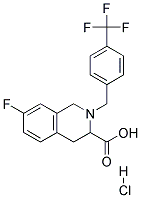 7-FLUORO-2-(4-TRIFLUOROMETHYL-BENZYL)-1,2,3,4-TETRAHYDRO-ISOQUINOLINE-3-CARBOXYLIC ACID HYDROCHLORIDE Struktur