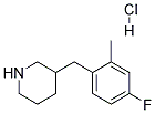 3-(4-FLUORO-2-METHYL-BENZYL)-PIPERIDINE HYDROCHLORIDE Struktur