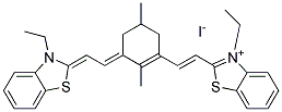 3-ETHYL-2-[(E)-2-(3-((E)-2-[3-ETHYL-1,3-BENZOTHIAZOL-2(3H)-YLIDENE]ETHYLIDENE)-2,5-DIMETHYL-1-CYCLOHEXEN-1-YL)ETHENYL]-1,3-BENZOTHIAZOL-3-IUM IODIDE Struktur