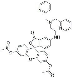 5-[2-[BIS(2-PYRIDYLMETHYL)AMINO]ETHYLAMINO]FLUORESCEIN DIACETATE Struktur