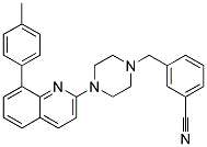 3-((4-[8-(4-METHYLPHENYL)QUINOLIN-2-YL]PIPERAZIN-1-YL)METHYL)BENZONITRILE Struktur