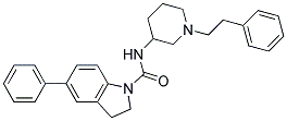 5-PHENYL-N-[1-(2-PHENYLETHYL)PIPERIDIN-3-YL]INDOLINE-1-CARBOXAMIDE Struktur