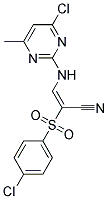 3-[(4-CHLORO-6-METHYLPYRIMIDIN-2-YL)AMINO]-2-[(4-CHLOROPHENYL)SULPHONYL]ACRYLONITRILE Struktur