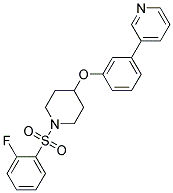 3-[3-((1-[(2-FLUOROPHENYL)SULFONYL]PIPERIDIN-4-YL)OXY)PHENYL]PYRIDINE Struktur