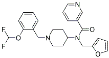 N-(1-[2-(DIFLUOROMETHOXY)BENZYL]PIPERIDIN-4-YL)-N-(2-FURYLMETHYL)NICOTINAMIDE Struktur