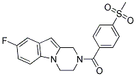 8-FLUORO-2-[4-(METHYLSULFONYL)BENZOYL]-1,2,3,4-TETRAHYDROPYRAZINO[1,2-A]INDOLE Struktur