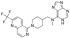 N-METHYL-N-((1-[2-(TRIFLUOROMETHYL)-1,6-NAPHTHYRIDIN-5-YL]PIPERIDIN-4-YL)METHYL)-1H-PURIN-6-AMINE Struktur