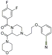 3-(3-[4-(3,4-DIFLUOROBENZOYL)-3-(MORPHOLIN-4-YLCARBONYL)PIPERAZIN-1-YL]PROPOXY)BENZONITRILE Struktur