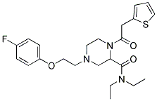 N,N-DIETHYL-4-[2-(4-FLUOROPHENOXY)ETHYL]-1-(2-THIENYLACETYL)PIPERAZINE-2-CARBOXAMIDE Struktur