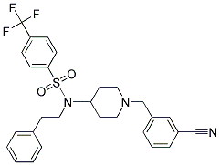 N-[1-(3-CYANOBENZYL)PIPERIDIN-4-YL]-N-(2-PHENYLETHYL)-4-(TRIFLUOROMETHYL)BENZENESULFONAMIDE Struktur