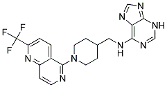 N-((1-[2-(TRIFLUOROMETHYL)-1,6-NAPHTHYRIDIN-5-YL]PIPERIDIN-4-YL)METHYL)-3H-PURIN-6-AMINE Struktur