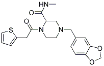 4-(1,3-BENZODIOXOL-5-YLMETHYL)-N-METHYL-1-(2-THIENYLACETYL)PIPERAZINE-2-CARBOXAMIDE Struktur