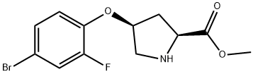 METHYL (2S,4S)-4-(4-BROMO-2-FLUOROPHENOXY)-2-PYRROLIDINECARBOXYLATE Struktur