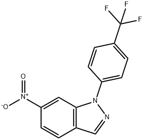 6-NITRO-1-(4-TRIFLUOROMETHYL-PHENYL)-1H-INDAZOLE Struktur