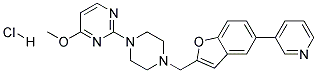 4-METHOXY-2-(4-[(5-PYRIDIN-3-YL-1-BENZOFURAN-2-YL)METHYL]PIPERAZIN-1-YL)PYRIMIDINE HYDROCHLORIDE Struktur