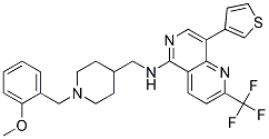 N-([1-(2-METHOXYBENZYL)PIPERIDIN-4-YL]METHYL)-8-(3-THIENYL)-2-(TRIFLUOROMETHYL)-1,6-NAPHTHYRIDIN-5-AMINE Struktur