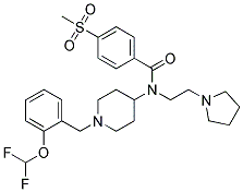 N-(1-[2-(DIFLUOROMETHOXY)BENZYL]PIPERIDIN-4-YL)-4-(METHYLSULFONYL)-N-(2-PYRROLIDIN-1-YLETHYL)BENZAMIDE Struktur