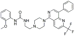 N-(2-METHOXYPHENYL)-N'-(2-(4-[8-PHENYL-2-(TRIFLUOROMETHYL)-1,6-NAPHTHYRIDIN-5-YL]PIPERAZIN-1-YL)ETHYL)UREA Struktur