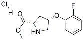 METHYL (2S,4S)-4-(2-FLUOROPHENOXY)PYRROLIDINE-2-CARBOXYLATE HYDROCHLORIDE Struktur