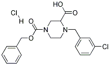 4-(3-CHLORO-BENZYL)-PIPERAZINE-1,3-DICARBOXYLIC ACID 1-BENZYL ESTER HYDROCHLORIDE Struktur